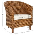 thumbnail image 3 of Safavieh Omni Coastal Rattan and Wood Dining Arm Chairs, White/Honey Dark Brown, 3 of 6