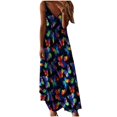 thumbnail image 1 of PENGXIANG Robe d'Été Casual Femmes Imprimé Floral Spaghetti Bohème Sangle Floral Longue Robe Maxi, 1 of 4
