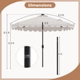 thumbnail image 3 of Costway 9.3 FT Solar Patio Umbrella Outdoor Market Sunshade with 24 LED Lights Ruffles Beige, 3 of 10