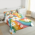 thumbnail image 3 of Manfei Groovy Flower Bedding Comforter Set 2pcs for Girls, Cartoon Rainbow Twin Comforter Sets, Cute Floral Bedding Set Super Cozy Room Decor, 3 of 8