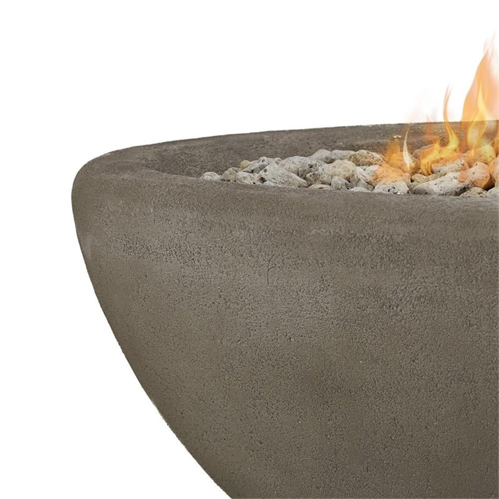 Bowery Hill Contemporary Large Oval LP Metal Fire Bowl in Glacier Gray