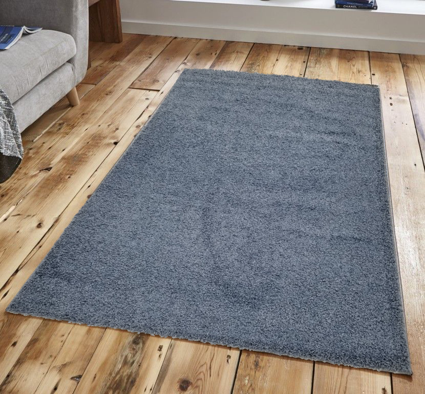 Solid Light Blue Shag Area Rug 5x7