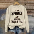 thumbnail image 2 of Puliio Women's Hoodless Sweatshirts Halloween Witch Themed Letter Printed Crew Neck Long Sleeve Lightweight Pullover Jacket Loose Leisure Thin Tunic Tops No Hood Sweatshirt For Women, 2 of 3