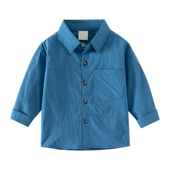MZXELPRJD Long Sleeve Shirts Boys Collared Shirt Long Green Long Shirt Boys Waffle Shirt T-shirts Toddler Boy Clothes 3t Baby Boy Summer Clothes, Blue 12-18 Months