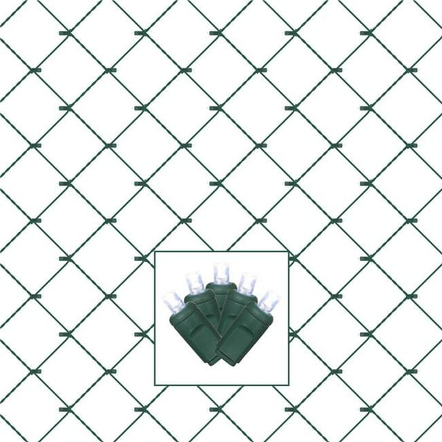 Vickerman X4G4615CSA Green Wire Wide Angle UV Plastic Net Light Set with Cool White LED Lights - 4 x 6 ft.