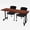 Mahogany, variant on Romig Axis-Pro 48 x 24 in. Mobile T-Base Training Seminar Table- Cherry, 2 Knight Mesh Chairs