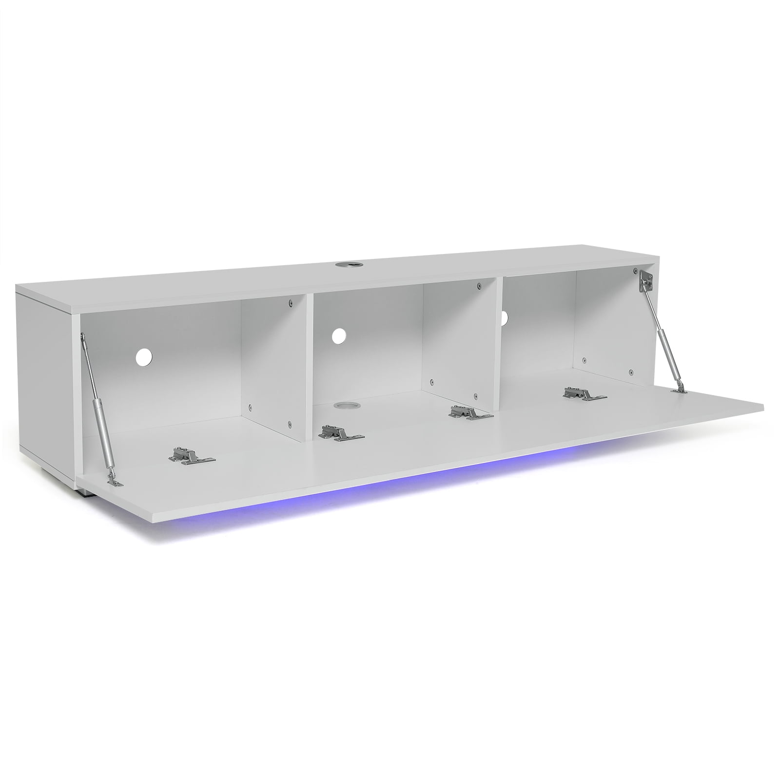 Floating TV Stand with LED Lights Wall Mounted TV Cabinet Entertainment Center Storage Shelf for up to 63 inch TV