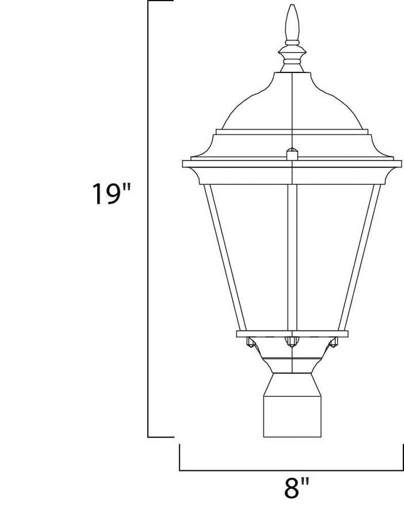 -1 Light Outdoor Pole/Post Mount In Mediterranean Style-8 Inches Wide By 19 Inches High-White Finish Maxim Lighting 1001Wt
