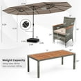 thumbnail image 3 of Costway 11 PCS Patio Dining Set with 15 ft Double-Sided Patio Umbrella 8 Armchairs Beige, 3 of 10