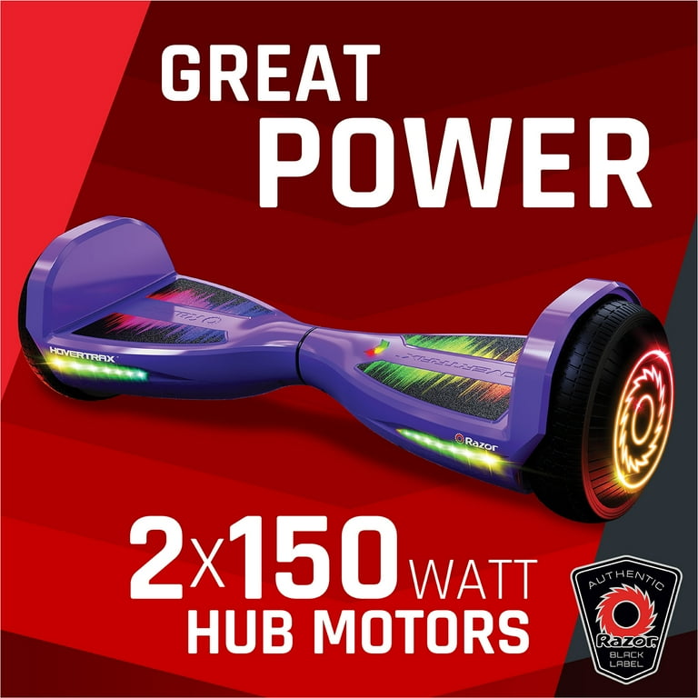Razor Black Label Hovertrax Purple UL2272 Hoverboard for Child Ages 8 Customizable Color Decals