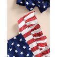 thumbnail image 6 of Bagilaanoe 0-18M Infant Baby Girl 4th of July Clothes Independence Day Outfits Star Print Romper Sleeveless Playsuit with Headband Summer Clothing, 6 of 9