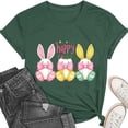 thumbnail image 4 of Sokhug Womens Happy Easter Eggs Print T-Shirt Short Sleeve Crew Neck Colorful Floral Easter Graphic Casual Tee, 4 of 6