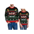 thumbnail image 4 of Seyurigaoka Women Men Couples Christmas Sweatshirts Santa/Letter/Wine Glass/Old Man/Light String/Deer Print Hoodies Long Sleeve Tops, 4 of 6