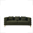 thumbnail image 6 of JERFIT 81" Modern Plush Teddy Fabric Sectional Sofa Couch, 3 Seater with Lumbar Pillows for Living Room, Deep Seat Comfort, Green, 6 of 10