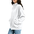 thumbnail image 6 of HAOTAGS Women’s Casual Corduroy Zip-Up Jacket Soft Loose-Fit Long Sleeve Outerwear with Front Pocket White Size M, 6 of 7