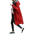 thumbnail image 3 of ChicHaven Women's Raincoats Lightweight Waterproof Windproof Rain Jacket Adjustable Hooded Windbreaker with Pockets Red 2XL, 3 of 6
