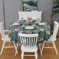 thumbnail image 2 of Cute Hedgehog Pattern with Pioneer Flower Round Tablecloth 60"x60",Wrinkle Wipeable Table Cloth for Kitchen Dining Room Picnic Patio Party, 2 of 6