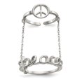 thumbnail image 1 of 925 Sterling Silver Chain Peace Double Ring, 1 of 8