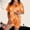 Orange, variant on Summer Sales Womens Pajama Sets Soft Casual Print Short Sleeve Button Down Loungewear Halloween Pajama Sets for Women 2 Piece