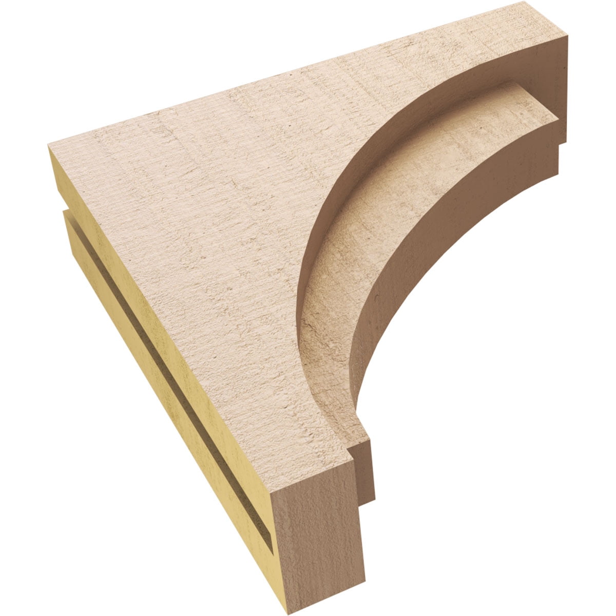 4"W x 16"D x 16"H Thin Rivera Rough Cedar Woodgrain TimberThane Corbel, Primed Tan