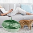 thumbnail image 6 of DOLITY Cat Litter Tray Pet Litter Pan Cat Litter Container Kitty Litter Pan with Hollow Green, 6 of 8