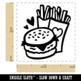 thumbnail image 2 of Chicken Burger and Fries Fast Food Self-Inking Rubber Stamp Ink Stamper - Blue Ink - Small 1 Inch, 2 of 7