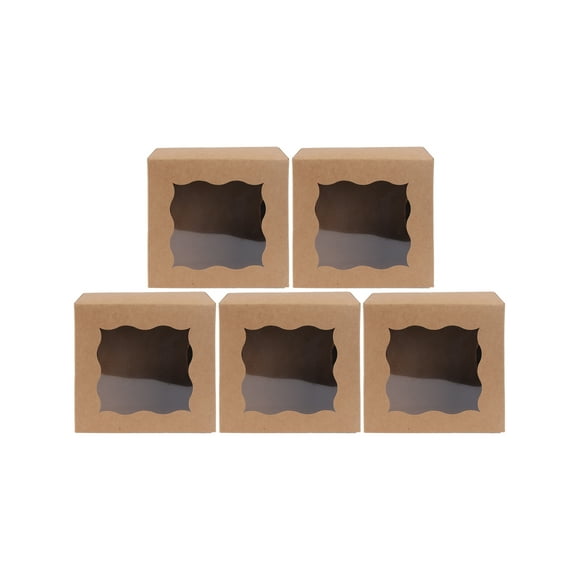 Cake Box 5pcs Top Window Dessert Packing Boxes Baking Food Boxes Cake Packing Boxes