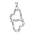 thumbnail image 6 of Auriga Fine Jewelry 14K White Gold 3-D Solid Double Hanging Hearts Pendant Valentine's Day Gift for Women, 6 of 6