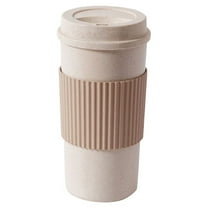 Plant-Based Reusable Coffee Cup with Lid| 11.8oz Portable Travel Mug made from Bamboo | Dishwasher Safe, Zero Waste, Plastic Free