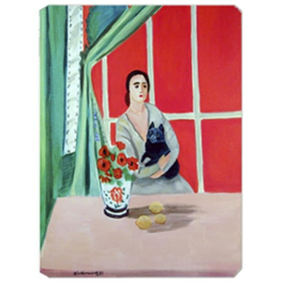 8 x 9.5 in. Lady with her Schipperke Mouse Pad, Hot Pad or Trivet