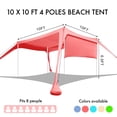 thumbnail image 3 of Toldo de playa Easierhike, 305 x 305 cm, con protección UPF50+, a prueba de viento, 3 of 6