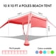 thumbnail image 3 of Toldo de playa Easierhike, 305 x 305 cm, con protección UPF50+, a prueba de viento, 3 of 6