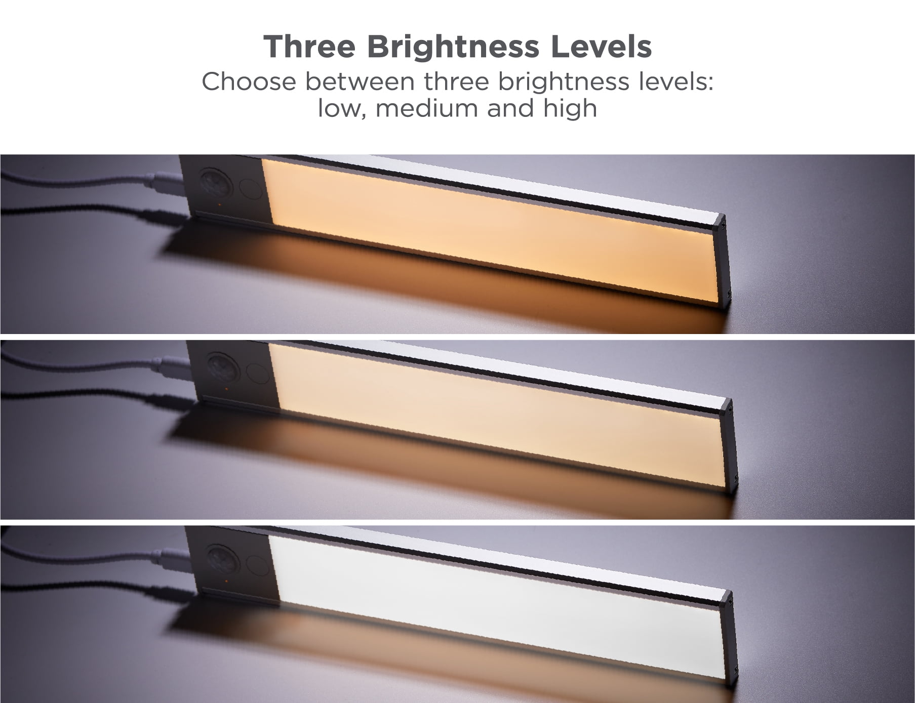 BLACK+DECKER Rechargeable Under Cabinet Lighting, Motion Sensor On/Off, Warm White LED, Stick-On Install for Kitchen & Closets - 2 Light Bars
