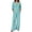 Sky Blue, variant on Zekutng Lounge Sets for Women Loose V-Neck Roll-up Sleeve Linen-Blend Shirt & Elastic Waist Wide Leg Pant Matching Set,Sizes S-3XL