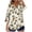 White, variant on Fewfanhot Women Gingham Plaid 3/4 Sleeve Blouse, Notched V‑Neck Button Front Tunic Top, Loose Fit Casual Shirt for Ladies