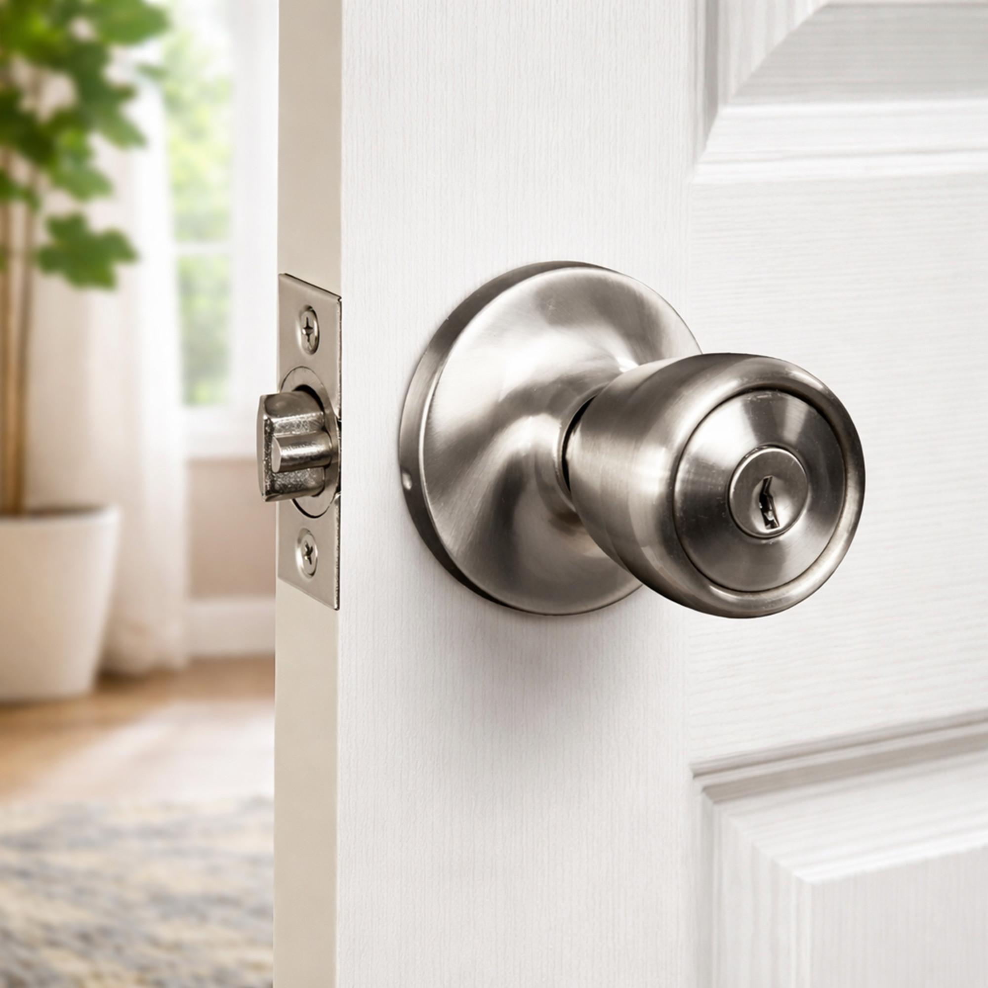 Design House Satin Nickel Keyed Entry Door Knob photo 6
