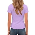 thumbnail image 5 of ATOGUTA Shirts For Teens Short Sleeve Tshirts Crewneck Cute Summer Casual Basic Tops for Kids Teen Size 3T-15, Purple, 5 of 6