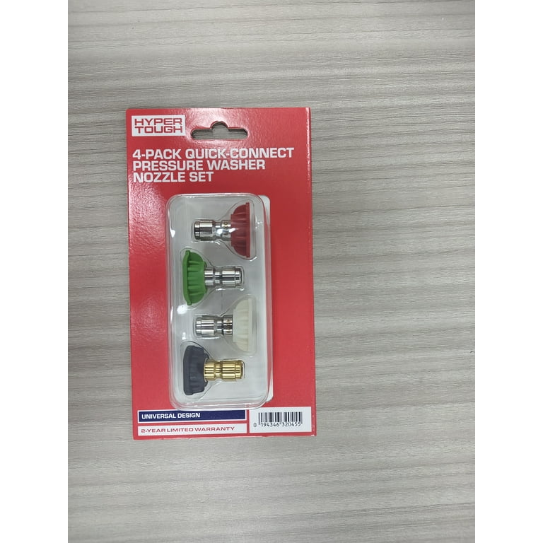 Hyper Tough Pressure Washer Spray Nozzle Tips 4 Pack Stainless