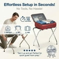 thumbnail image 4 of USTECH PRE-ASSEMBLED Double Tier Luggage Rack with High Back | Stainless Steel Durable Suitcase Stand | Holds Up to 50 LBS, 4 of 7