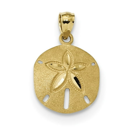 Lex & Lu 14k Yellow Gold Satin D/C Sand Dollar Pendant LAL102413