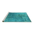 thumbnail image 2 of Ahgly Company Machine Washable Indoor Rectangle Oriental Turquoise Blue Industrial Area Rugs, 3' x 5', 2 of 4