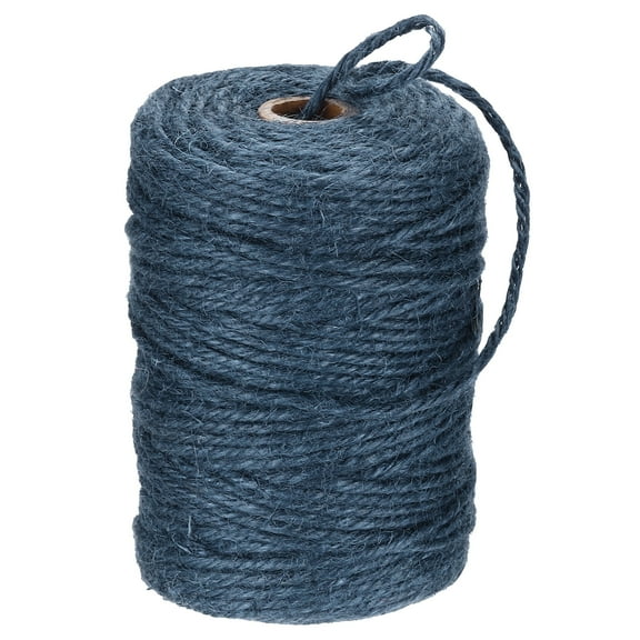 Uxcell Natural Jute Twine String 328ft x 3mm Long Strong Twine Rope for Arts Crafts Ribbon Gift Wrapping Packing, Dark Blue