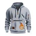 thumbnail image 2 of sususu Hoodies for Men Anime Sweatshirt Thickened Autumn Winter Zipper Pocket Cardigan Jacket,Light Gray,XXL, 2 of 3