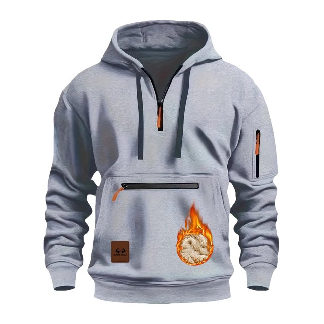 MHFRRA Sudadera Gruesa para Hombre, Chaqueta Tipo Cárdigan con Bolsillo y Cremallera para Otoño E Invierno Blanco