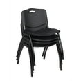 thumbnail image 5 of 42" Square Breakroom Table- Mahogany Top- Chrome Base & 4 Stack Chairs- Black, 5 of 9