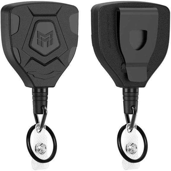 Heavy Duty Retractable Keychain with Belt Clip, Retractable ID Badge Reel, Retractable Badge Holder with 31.5” Steel Cord and Key Ring, 9.0oz, 2-Pack
