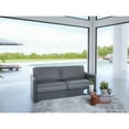 thumbnail image 1 of Casabianca Furniture Benz Queen Size Sofa Bed In Gray Top Grain Leather With Chromed Feet., 1 of 2