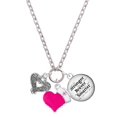 thumbnail image 1 of Delight Jewelry Antiqued Reptile Print Open Heart - Hot Pink Heart Nurse Strong Zoe Necklace, 1 of 4