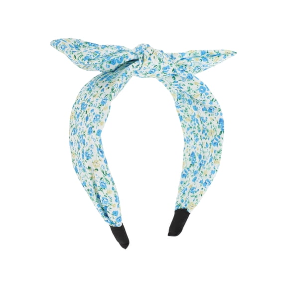 Unique Bargains 1 Pc Retro Bow Headbands for Women Blue White