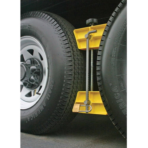 Stabilizes Your Trailer by Securing Tandem Tires to Stop Movement While Parked Camco RV Wheel Stops 44623 2-Pack 